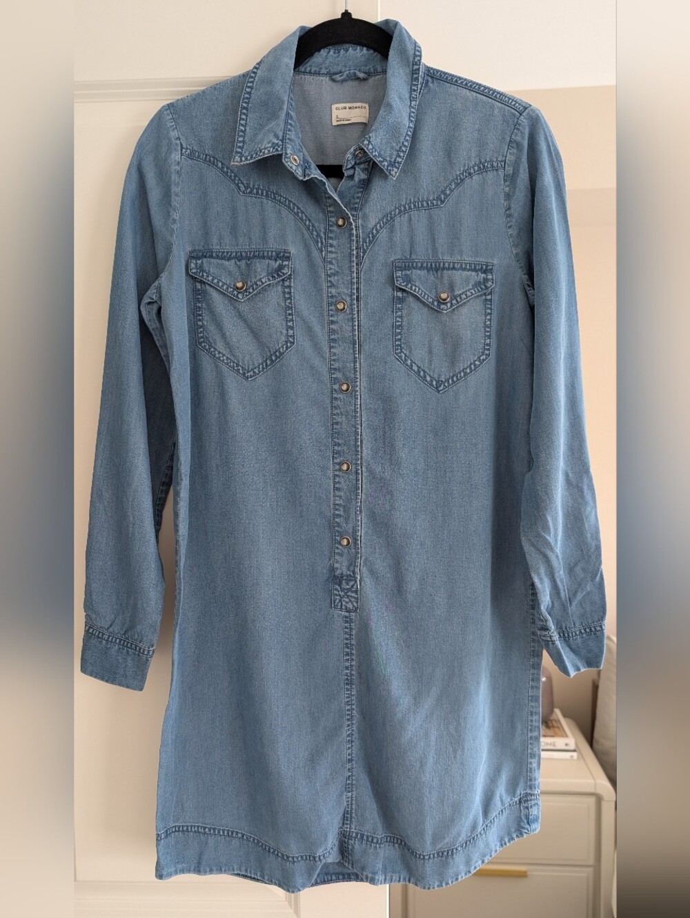 Club Monaco Denim Shirt Dress - Size 2